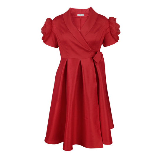Damen Wickelkleid mit voluminösen Puffärmeln R&B