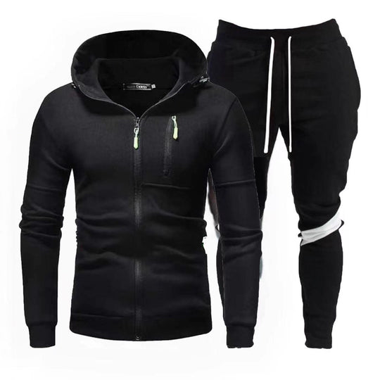 Herren sportliche Kapuzenjacke mit praktischem Reißverschluss und Jogginghose R&B