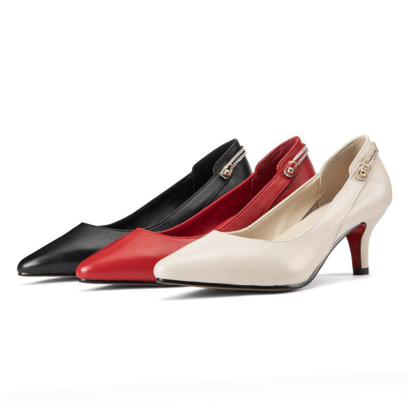 Damen Elegante Pumps mit schickem Riemchen und komfortablem Blockabsatz R&B