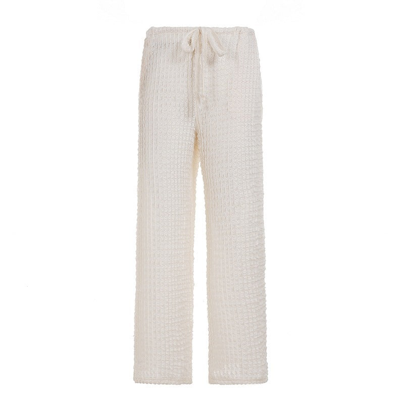 Damen Komfortable Palazzo-Hose mit elastischem Bund und strukturiertem Design R&B