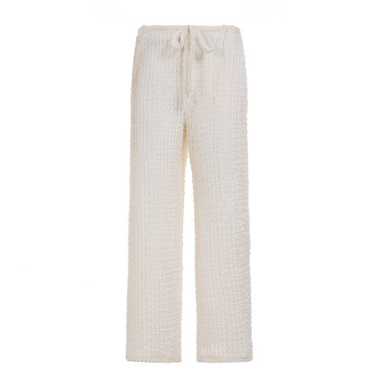 Damen Komfortable Palazzo-Hose mit elastischem Bund und strukturiertem Design R&B