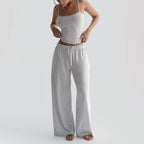 Damen Gemütliches und stylisches Lounge-Set mit weitem Bein und Trägeroberteil R&B