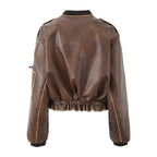 Damen Kunstleder Bikerjacke mit eleganten Streifendetails R&B
