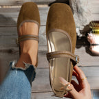 Damen edle Ballerinas mit klassischem Riemen R&B