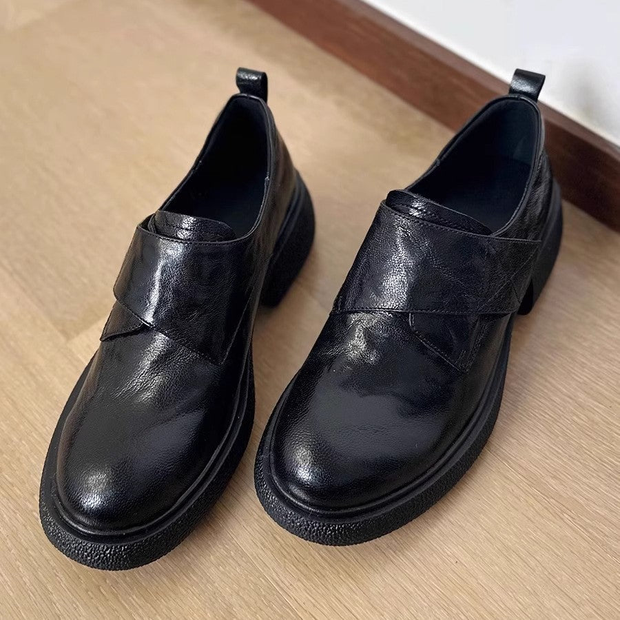 Damen modische Halbschuhe mit verstellbarem Klettverschluss und robustem Blockabsatz