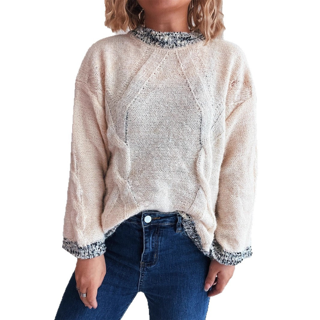 Damen Grobstrickpullover mit strukturiertem Zopfdesign und weitem Schnitt R&B
