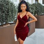 Damen Wickelkleid aus weichem Velours R&B