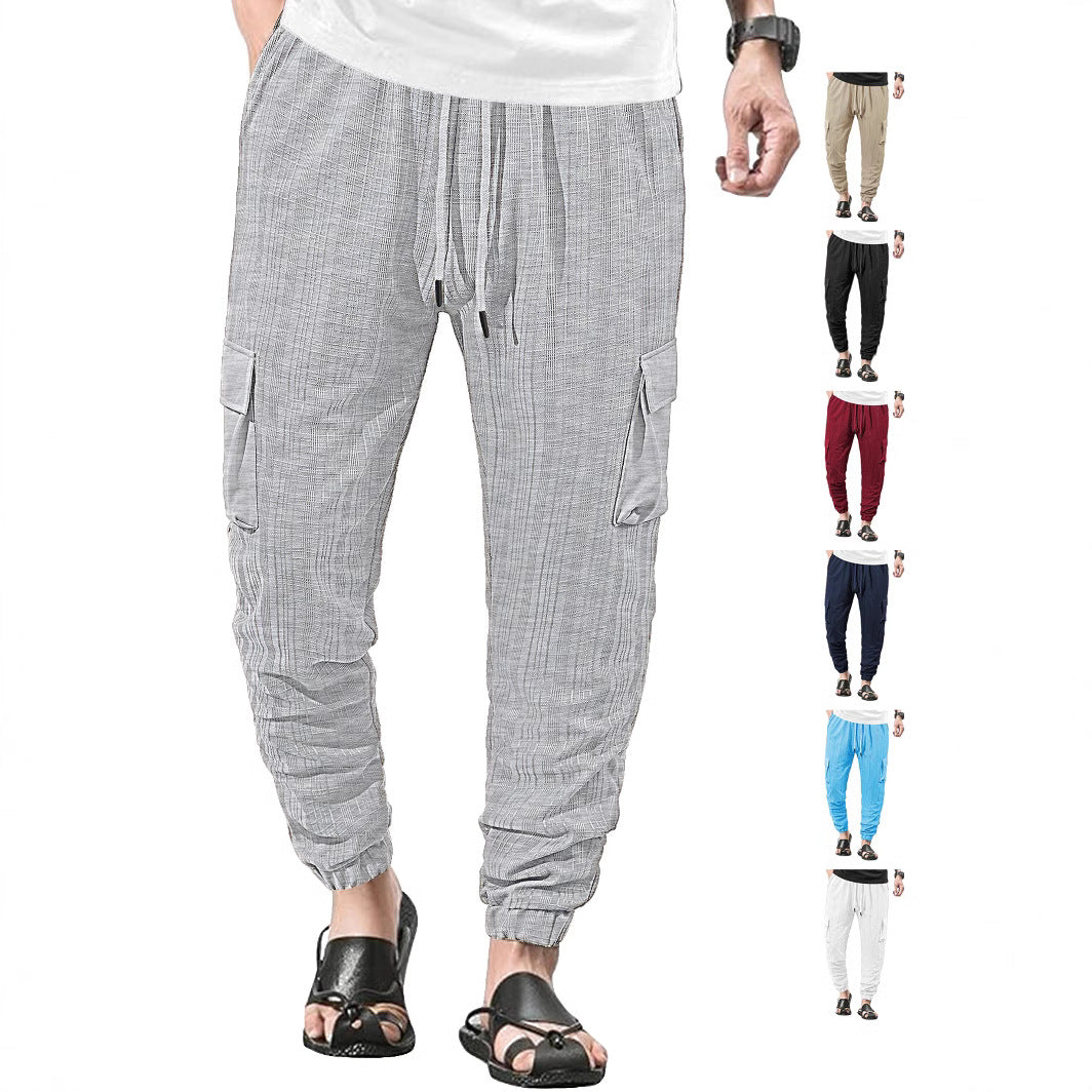 Herren nan Glencheck-Cargo-Jogginghose mit Tunnelzugbund und elastischen Knöchelabschlüssen R&B