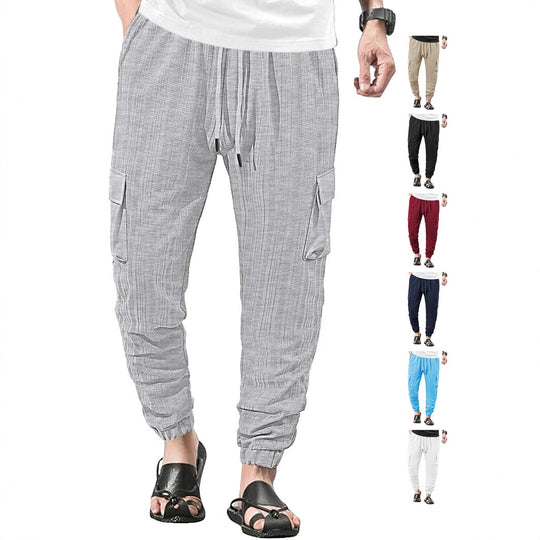 Herren nan Glencheck-Cargo-Jogginghose mit Tunnelzugbund und elastischen Knöchelabschlüssen R&B