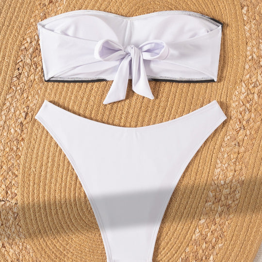 Damen Bandeau-Bikini mit kreativem Druck R&B
