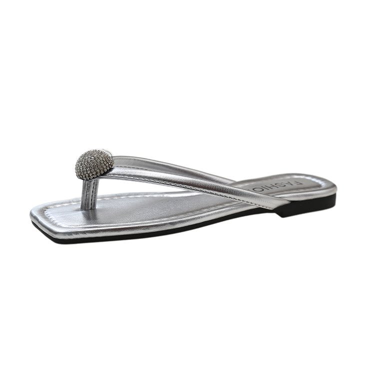 Damen elegante Zehentrenner mit funkelndem Strass-Detail R&B