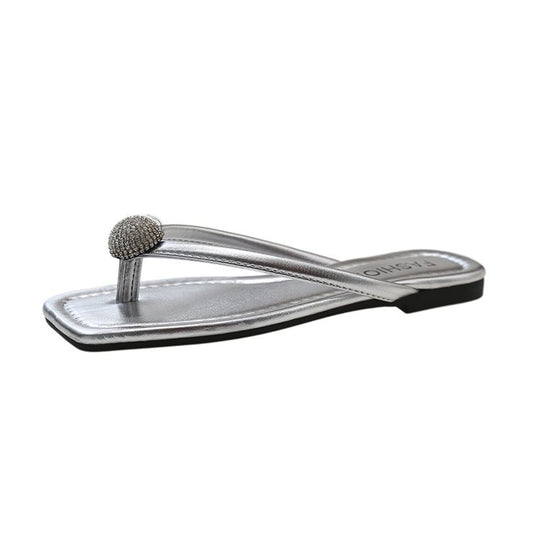 Damen elegante Zehentrenner mit funkelndem Strass-Detail R&B