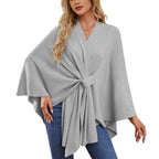 Damen Eleganter Wickelpullover mit asymmetrischem Schnitt R&B