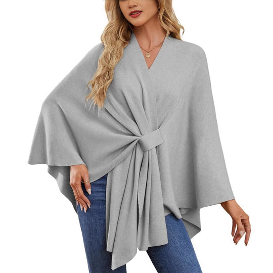 Damen Eleganter Wickelpullover mit asymmetrischem Schnitt R&B