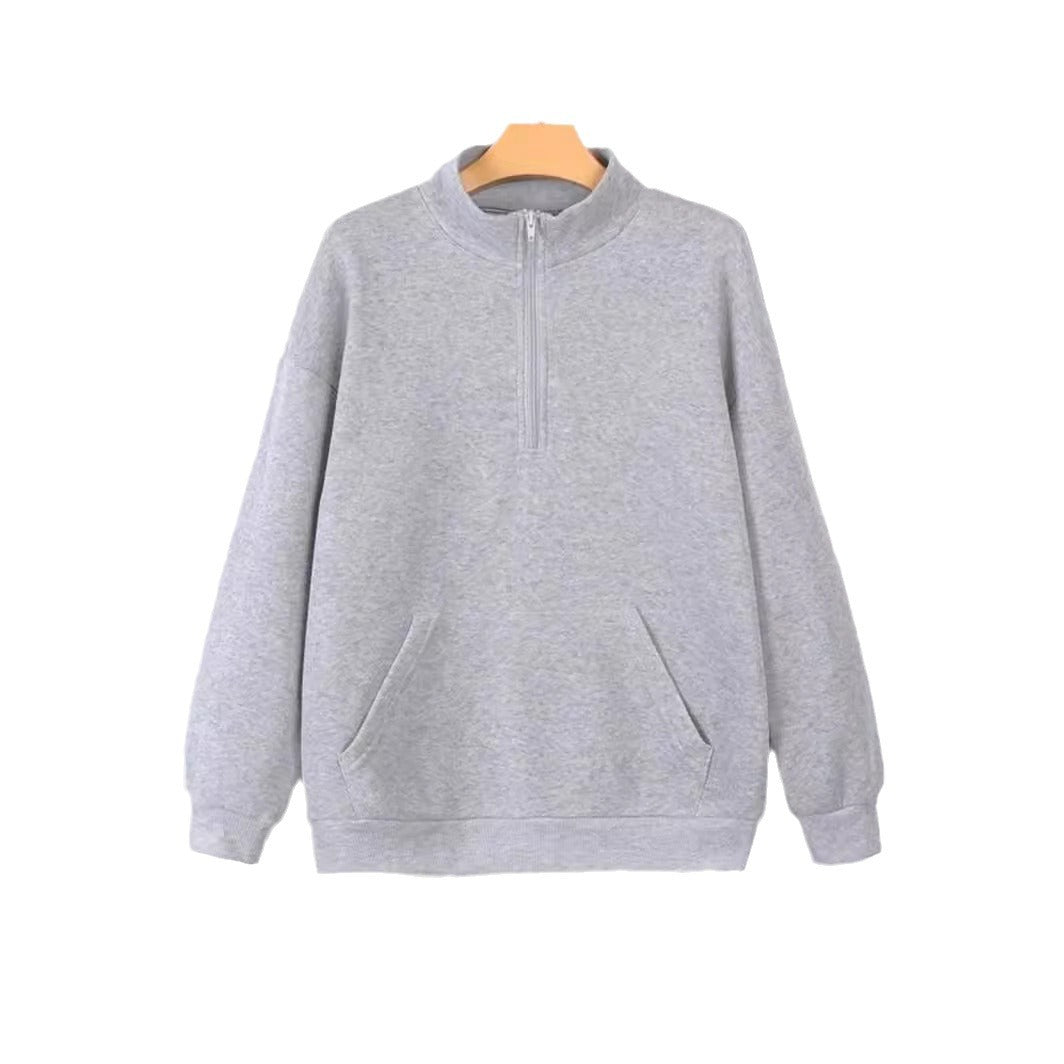 Damen bequemer Stehkragen Pullover R&B