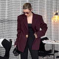 Damen Elegante Oversized Blazerjacke mit detaillierten Knopfverschlüssen R&B