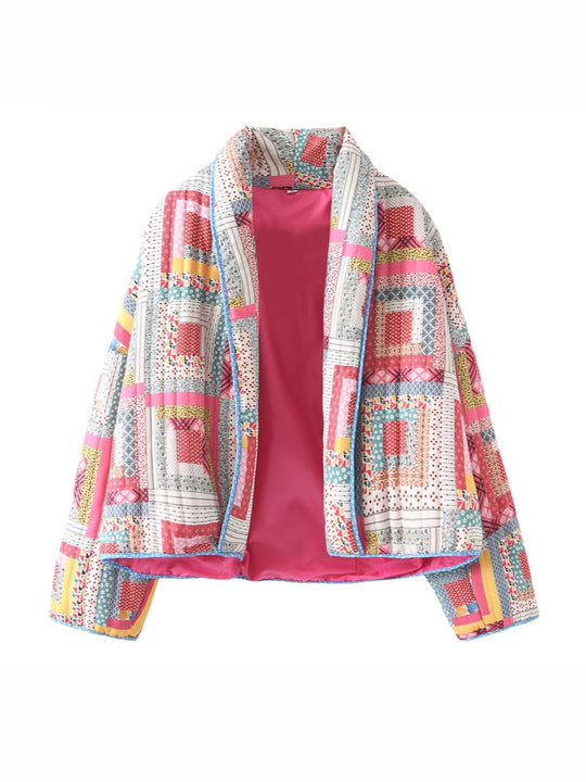 Damen gesteppte Patchworkjacke R&B