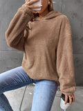 R&B | Kapuzenpullover Fleece Übergröße Passform Kurzlänge Lange Ärmel