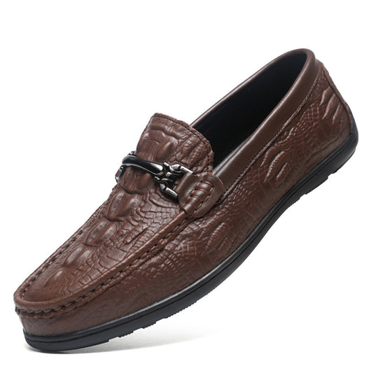 Herren elegante Mokassins im modernen Krokodil-Look R&B