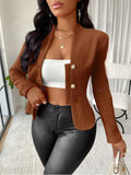 Damen Mode Blazer mit strukturiertem Design und glänzenden Knöpfen R&B