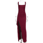 Damen Elegantes Maxikleid mit seitlichem Schlitz und raffinierten Raffungselementen R&B