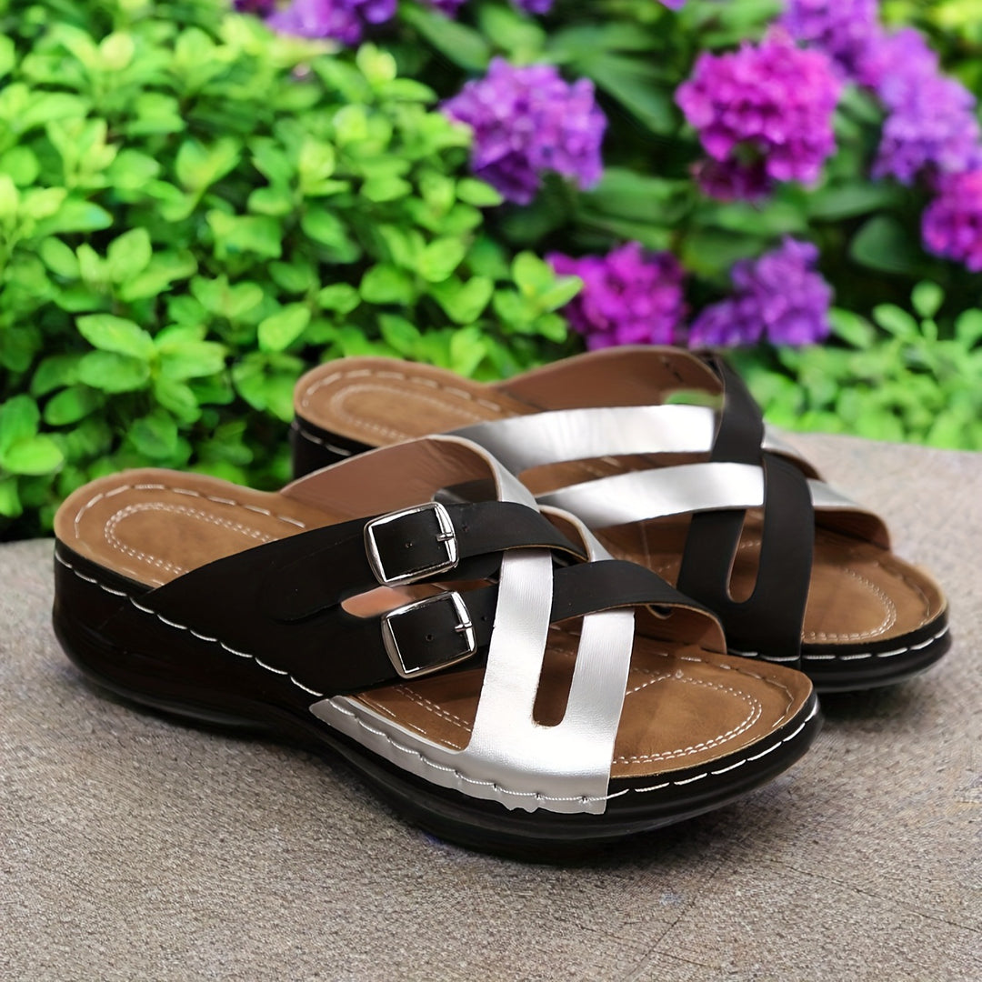 Damen komfortable Clogs mit dekorativen Schnallen R&B