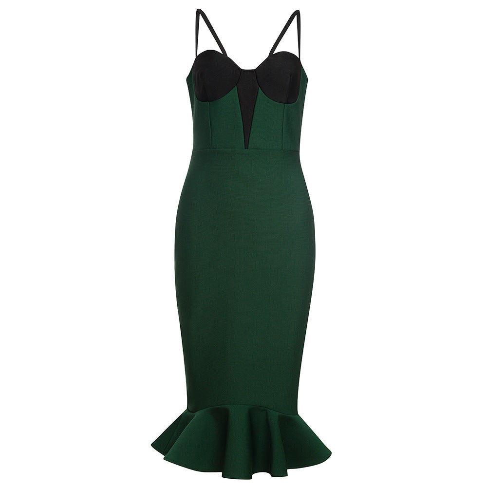 Damen figurbetontes Kleid mit attraktivem Flügel-Rock R&B