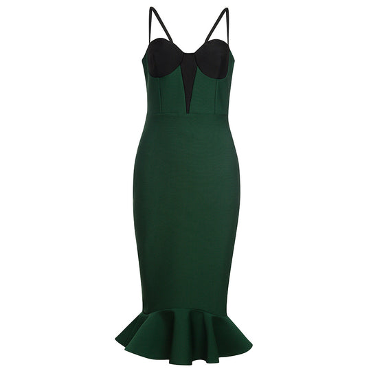 Damen figurbetontes Kleid mit attraktivem Flügel-Rock R&B