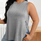 Damen lässiges Tanktop mit seitlichen Schlitzen und modischem Schnitt R&B