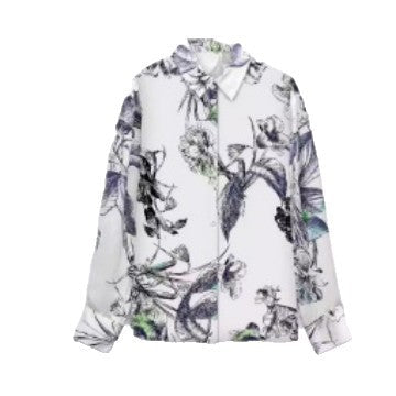 Damen Bluse mit floralem Druck und edler Knopfleiste R&B