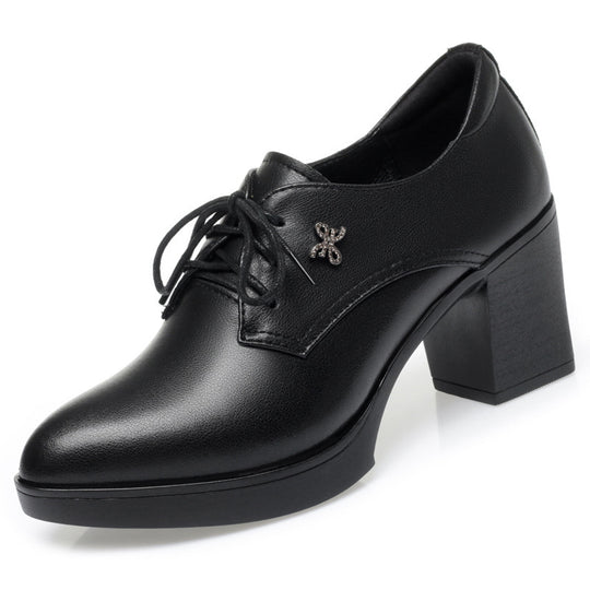 Damen Elegante Schnürpumps mit modernem Blockabsatz und geschmackvollem Dekor R&B