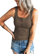 Damen komfortables Trägershirt mit Knopfdetails R&B