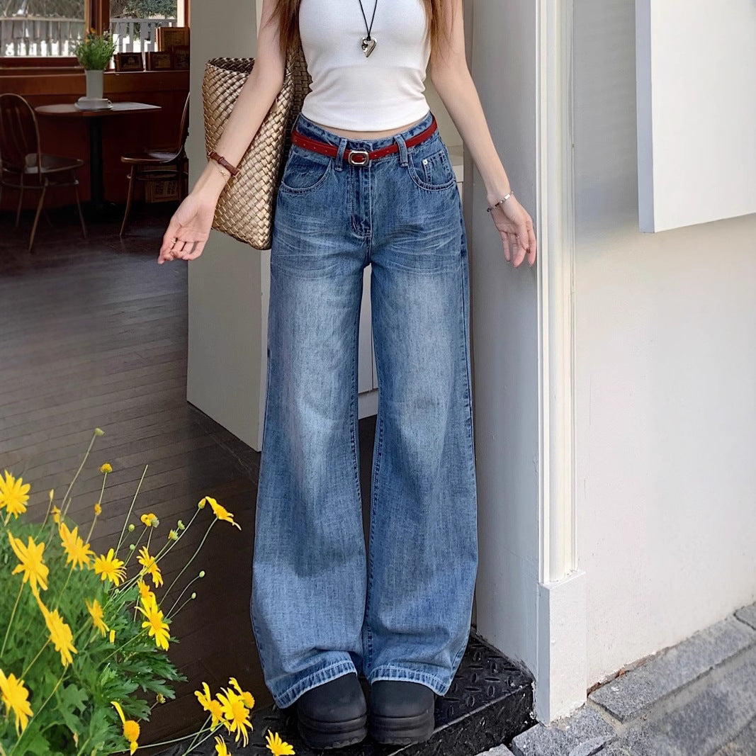 Damen weit geschnittene Jeanshose im urbanen Style R&B
