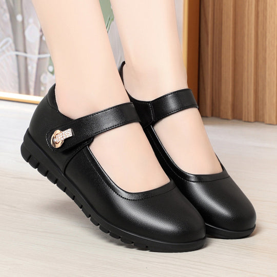 Damen elegante Mary Jane Ballerinas mit bequemem Riemen und modischem Akzent R&B