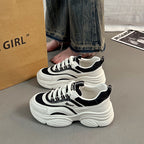 Damen modische Chunky Sneakers mit atmungsaktiver Mesh-Oberfläche und gepolsterter Sohle R&B