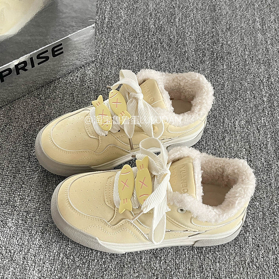Damen Bequeme Sneaker mit kuscheligem Innenfutter und modischen Schnürdetails