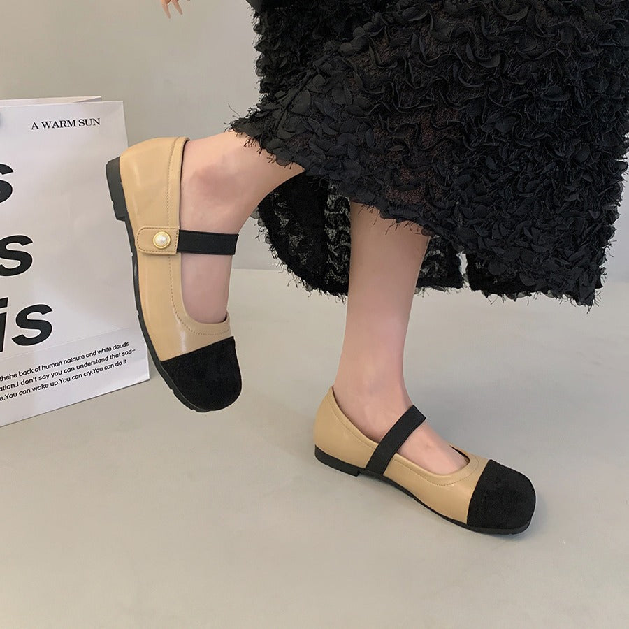 Damen Ballerinas mit elegantem Riemchen und modischer Perlenverzierung R&B