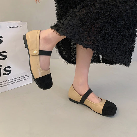 Damen Ballerinas mit elegantem Riemchen und modischer Perlenverzierung R&B