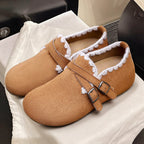Damen Kuschelige Clogs mit dekorativem Schnallenverschluss R&B