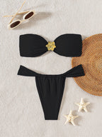 Damen Bandeau-Bikini mit elegantem Verschluss und modischem Design R&B