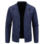 Herren Strickjacke mit eleganter Rautenstruktur R&B