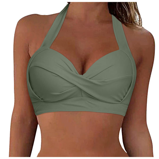 Damen Sportliches Bikinioberteil mit tiefem Ausschnitt und Halter-Design R&B