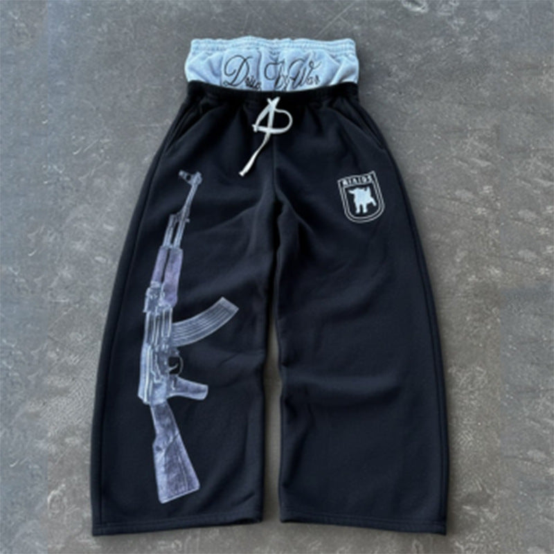 Damen Sweatpants mit einzigartigem Grafikumdruck und elastischem Bund R&B