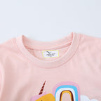 Mädchen T-Shirt mit buntem Einhornmotiv R&B