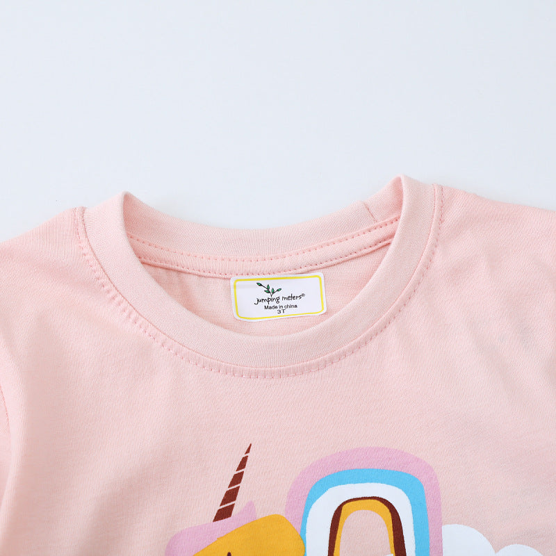 Mädchen T-Shirt mit buntem Einhornmotiv R&B