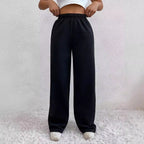 Damen Bequeme High-Waist Freizeithose mit weitem Schnitt R&B