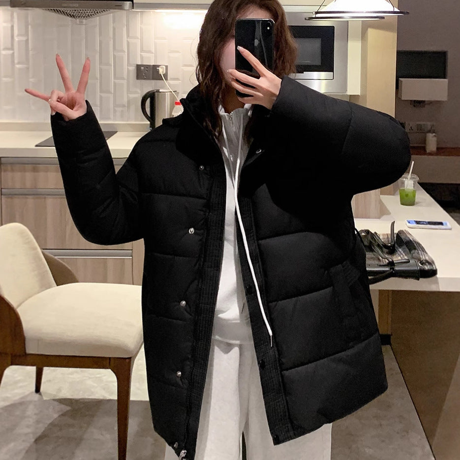 Damen klassische Pufferjacke mit hohem Kragen und praktischen Taschen R&B