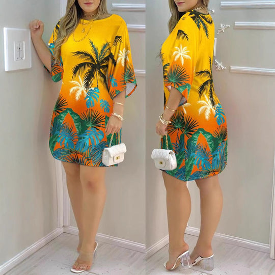 Damen lässiges Kleid mit farbenfrohem Farbverlauf R&B