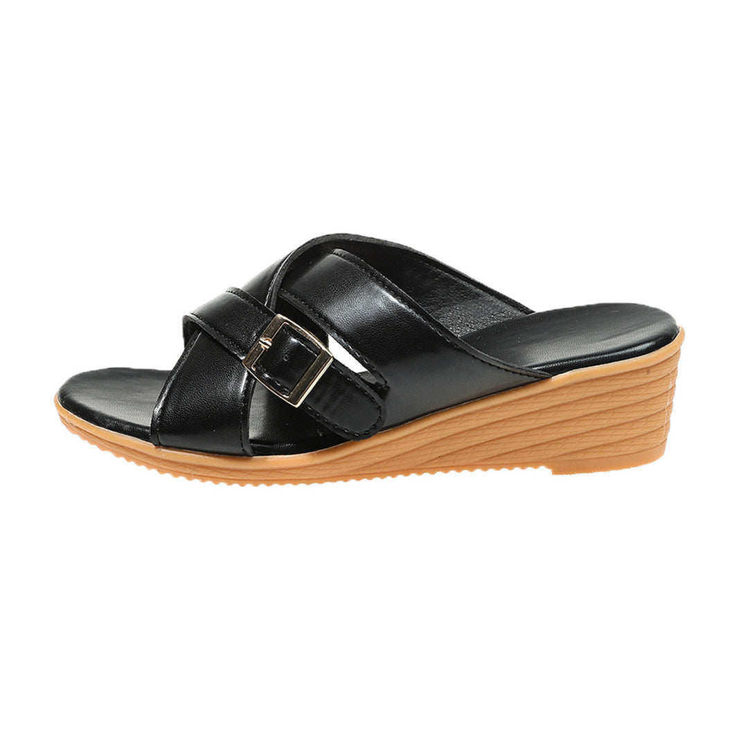 Damen Wedge-Sandaletten mit dekorativer Schnalle R&B