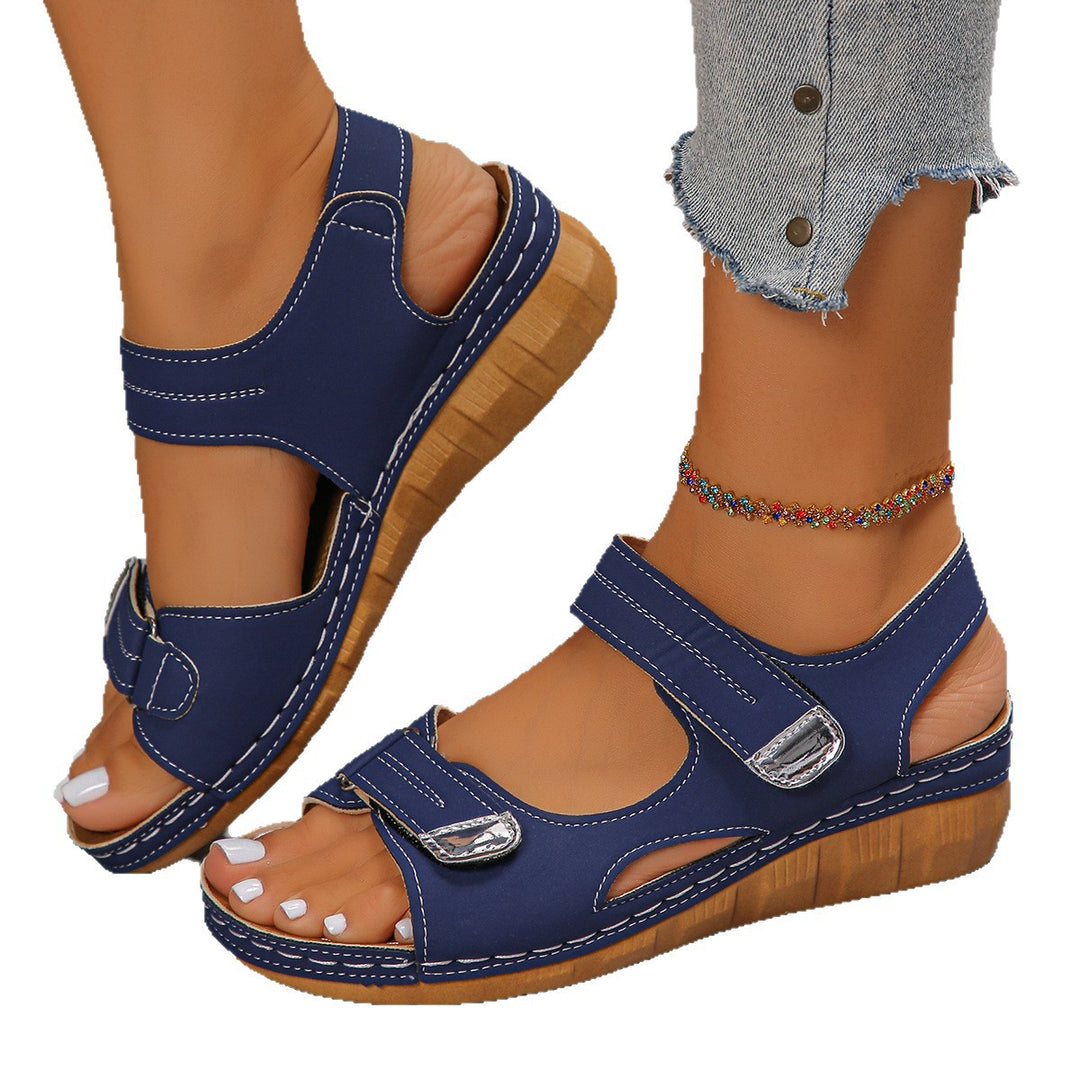 Damen Komfortable Riemensandalen mit verstellbaren Klettverschlüssen R&B